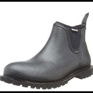 Black waterproof ankle boots